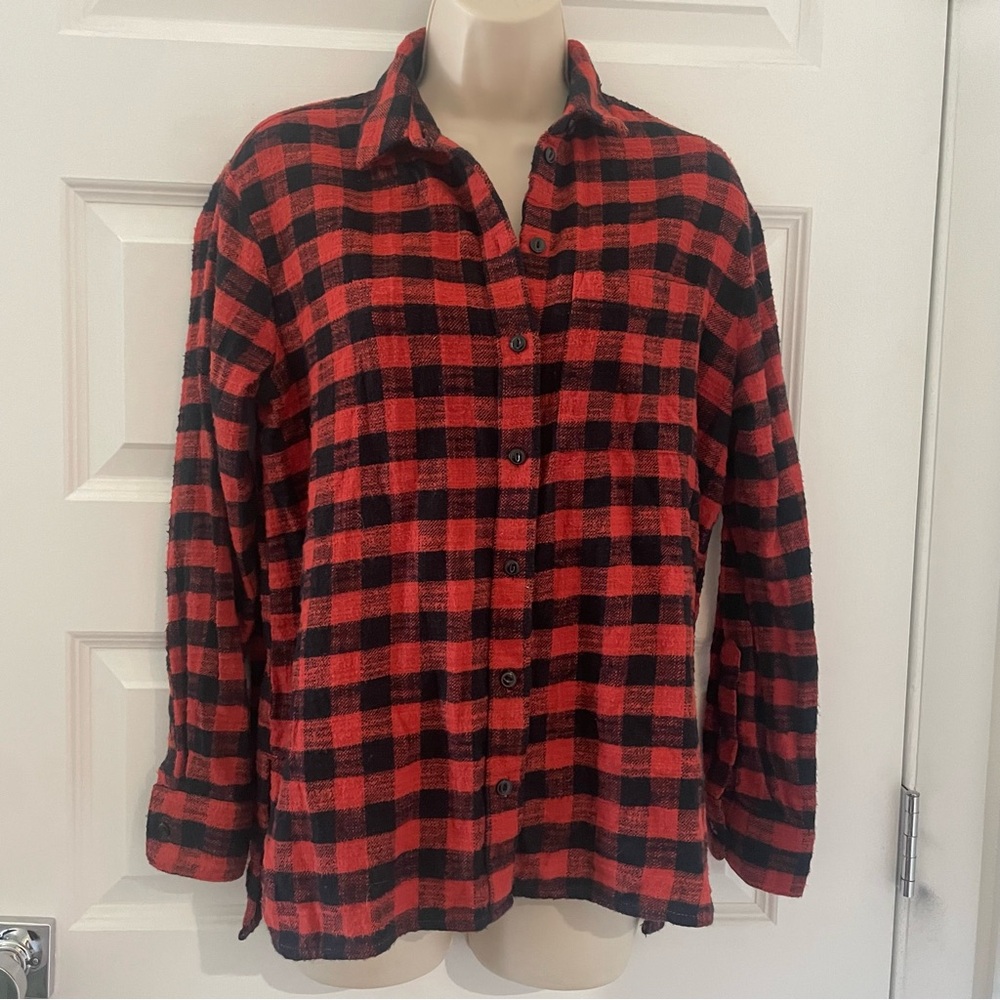 Madewell - Red and Black Plaid Button-Up - XS